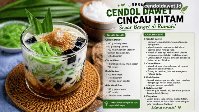 Resep Cendol Dawet Cincau Hitam Segar Banget di Rumah