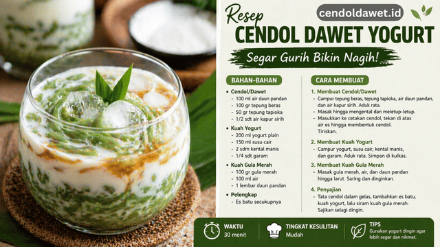 Resep Cendol Dawet Yogurt, Segar Gurih Bikin Nagih