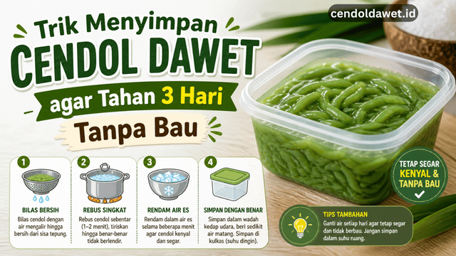 Trik Menyimpan Cendol Dawet agar Tahan 3 Hari Tanpa Bau